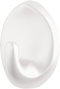 Immagine di Forma ovale di colore bianco -  tenuta  0.300 kg- Kit con 3  ganci + adesivo
