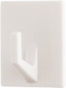 Immagine di Forma rettangolare di colore bianco -  tenuta  0.300 kg- Kit con 3  ganci + adesivo